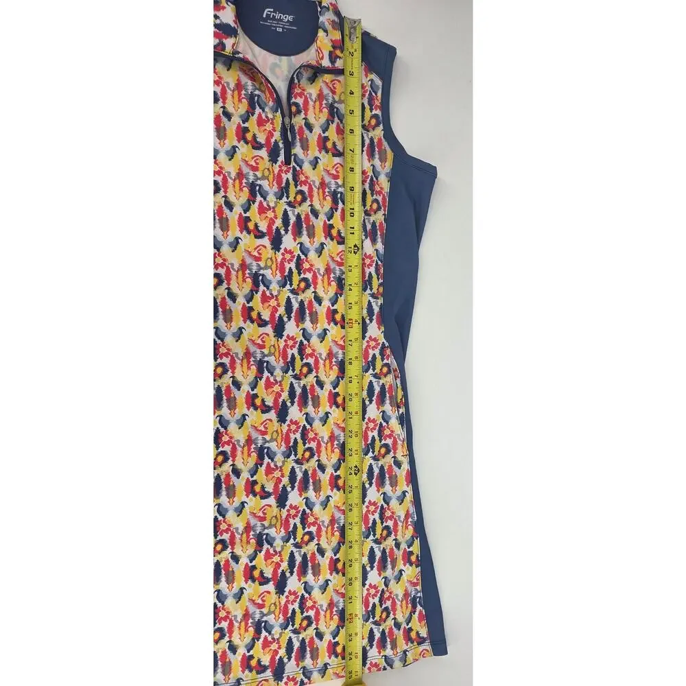 NWT FRINGE PEYTON FLORAL BLUE GOLF DRESS POCKETS UV PROTECTION XS MSRP $60